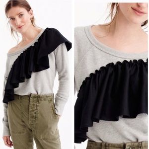 J Crew sweatshirt. NWT. Size M. Grey and black.